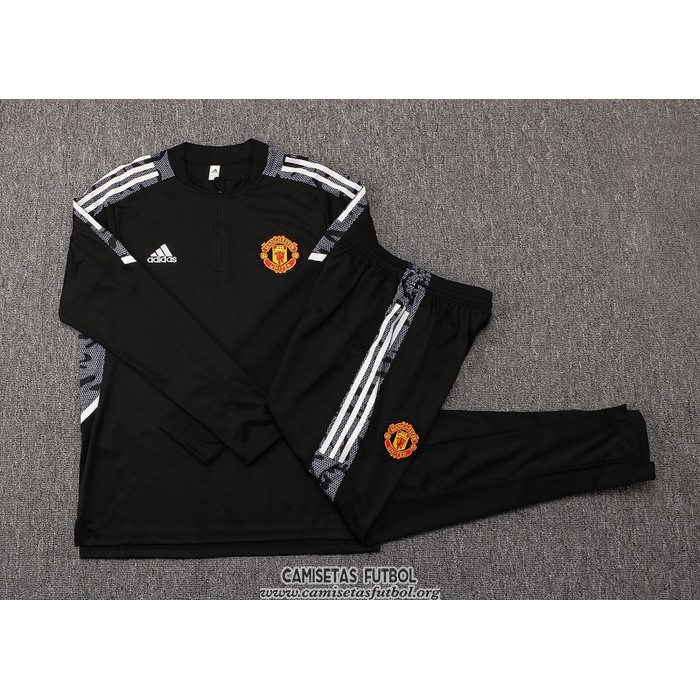Chandal de Sudadera del Manchester United UCL Nino 2021/2022 Negro